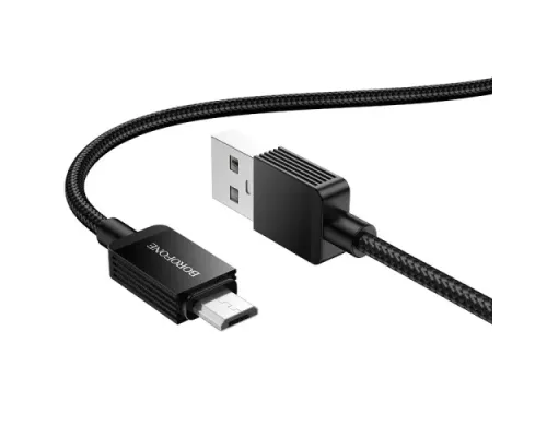Кабель BOROFONE BX120 Placer charging data cable Micro 2.4A/1m чорний mag-6941991122101145020