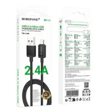 Кабель BOROFONE BX120 Placer charging data cable Micro 2.4A/1m чорний mag-6941991122101145020