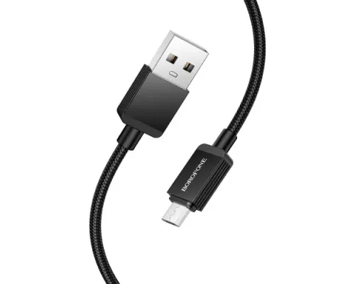Кабель BOROFONE BX120 Placer charging data cable Micro 2.4A/1m чорний mag-6941991122101145020
