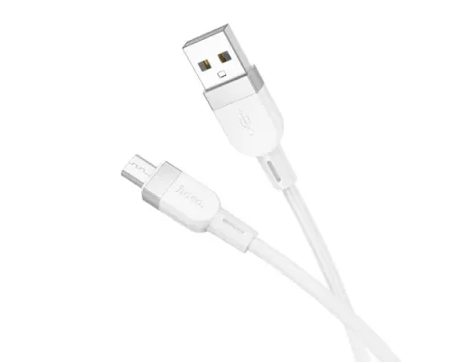 Кабель HOCO X109 Energy silicone charging data cable Micro 2,4A/1m. White mag-6942007636230144044