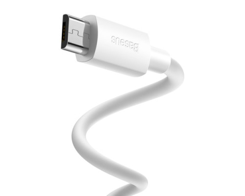 USB кабель Baseus Simple Wisdom Data Cable Kit USB to Micro 2.1A (2PCS/Set) 1.5m White TZCAMZJ-02 mag-6953156203334135373