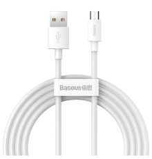 USB кабель Baseus Simple Wisdom Data Cable Kit USB to Micro 2.1A (2PCS/Set) 1.5m White TZCAMZJ-02 mag-6953156203334135373