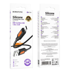 Кабель BOROFONE BX114 Structure Silicone for Micro 2.4A/1m чорний mag-6941991116865137628