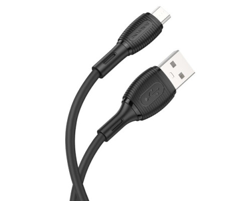 Кабель BOROFONE BX86 Advantage silicone charging for Micro 2.4A/1m чорний mag-6974443388800137653
