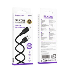 Кабель BOROFONE BX113 Lenny Silicone for Micro 2.4A/1m чорний mag-6941991115417137619