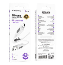 Кабель BOROFONE BX114 Structure Silicone for Micro 2.4A/1m білий mag-6941991116872137629