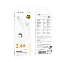 Кабель BOROFONE BX115 Lotto silicone for Micro 2.4A/1m білий mag-6941991119651146048