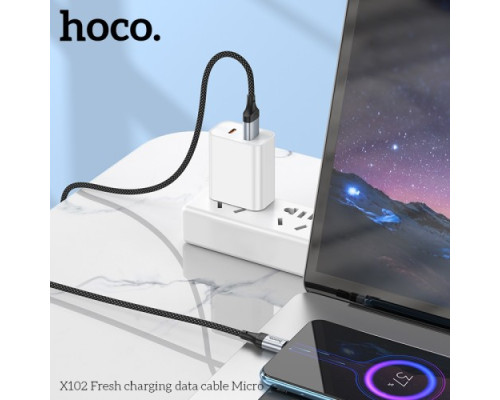 Кабель HOCO X102 Fresh charging data cable Micro 1m. Black mag-694200760876358467