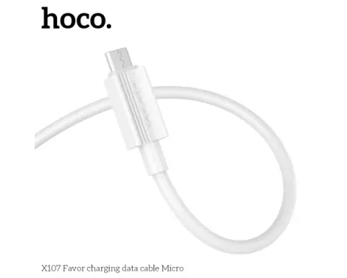 Кабель HOCO X107 Favor charging data cable Micro 3A/1m White mag-6942007626286144025