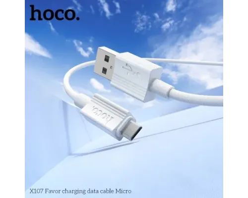 Кабель HOCO X107 Favor charging data cable Micro 3A/1m White mag-6942007626286144025
