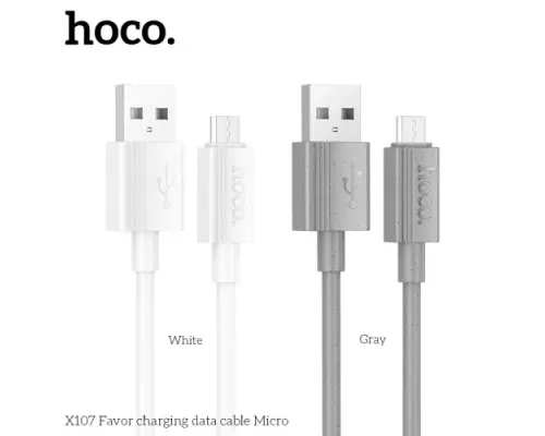 Кабель HOCO X107 Favor charging data cable Micro 3A/1m White mag-6942007626286144025