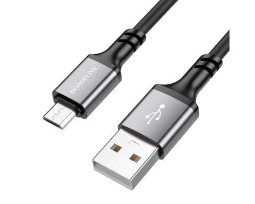Кабель BOROFONE BX83 Famous silicone for Micro 2.4A/1m чорний mag-6974443386387137644