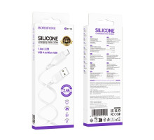 Кабель BOROFONE BX113 Lenny Silicone for Micro 2.4A/1m білий mag-6941991115424137620