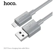 Кабель HOCO X107 Favor charging data cable Micro 3A/1m Gray mag-6942007626293144026
