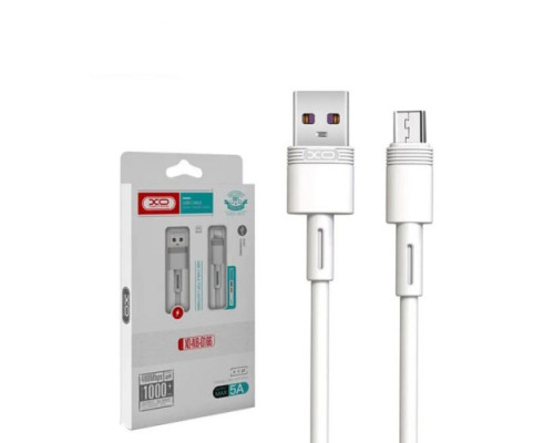 Кабель XO NB-Q166 fast charging usb cable for Micro 5A/1m Білий mag-6920680875535136227