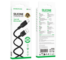 Кабель BOROFONE BX113 Lenny Silicone for Type-C 3A/1m чорний mag-6941991115431137621