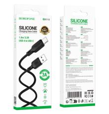 Кабель BOROFONE BX113 Lenny Silicone for Type-C 3A/1m чорний mag-6941991115431137621
