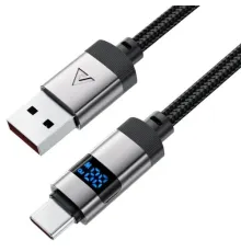 USB Кабель ACEFAST C15-04 USB to Type-C digital display braided charging data cable 66W 1.2m Black mag-6974316283737153749