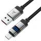 USB Кабель ACEFAST C15-04 USB to Type-C digital display braided charging data cable 66W 1.2m Black mag-6974316283737153749