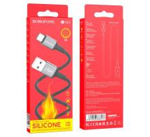 Кабель BOROFONE BX83 Famous silicone charging for Type-C 3A/1m чорний mag-6974443386417137646