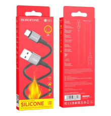 Кабель BOROFONE BX83 Famous silicone charging for Type-C 3A/1m чорний mag-6974443386417137646