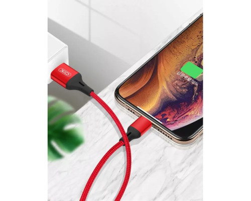 Кабель XO NB143 braided data cable Type-c 2m Червоний mag-6920680870851132424
