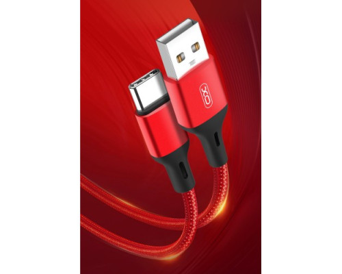 Кабель XO NB143 braided data cable Type-c 2m Червоний mag-6920680870851132424