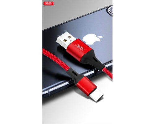 Кабель XO NB143 braided data cable Type-c 2m Червоний mag-6920680870851132424