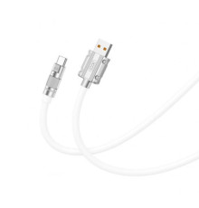 Кабель XO NB227 OD6.0 silicone TPE zinc alloy TYPE-C 6A/1,2M Білий mag-692068083328357215