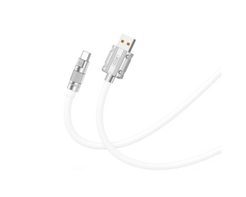 Кабель XO NB227 OD6.0 silicone TPE zinc alloy TYPE-C 6A/1,2M Білий mag-692068083328357215