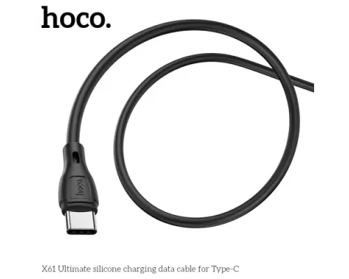 Кабель HOCO X61 Ultimate Silicone for Type-C 2,4A/1m Black mag-6931474747846143979