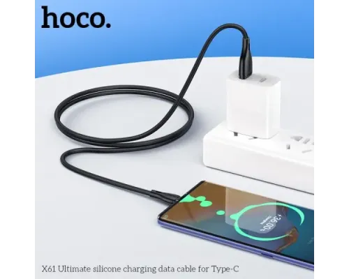 Кабель HOCO X61 Ultimate Silicone for Type-C 2,4A/1m Black mag-6931474747846143979