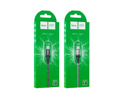 Кабель HOCO X50 Excellent charging data for Type-C 3A/1m. Black mag-6931474734235138107