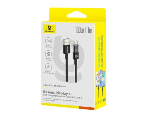 USB кабель Baseus Display 2 Fast Charging Data Cable USB to Type-C 100W 1m Black P10382701121-00 mag-6932172682149135360