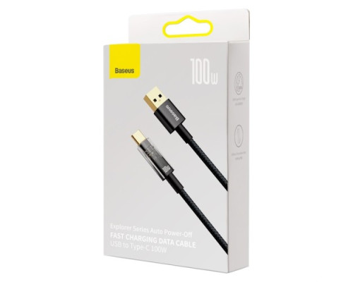USB кабель Baseus Explorer Series Auto Power-Off USB to Type-C 100W 1m Black CATS000201 mag-693217260570455958