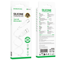 Кабель BOROFONE BX113 Lenny Silicone for Type-C 3A/1m білий mag-6941991115448139543