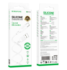 Кабель BOROFONE BX113 Lenny Silicone for Type-C 3A/1m білий mag-6941991115448139543