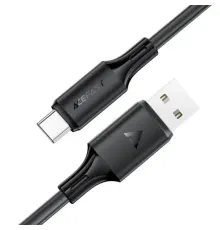 USB кабель ACEFAST C17-04 USB to Type-C silicone charging data cable 3A 1,2m Black mag-6974316284178153306