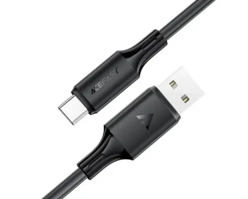 USB кабель ACEFAST C17-04 USB to Type-C silicone charging data cable 3A 1,2m Black mag-6974316284178153306