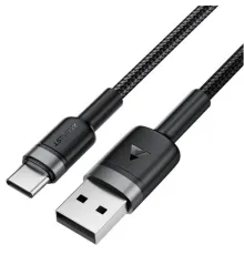 USB кабель ACEFAST C22-04 USB to Type-C aluminum alloy charging data cable 3A 1,2m Black mag-6974316285144153339