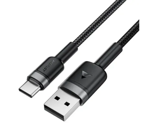 USB кабель ACEFAST C22-04 USB to Type-C aluminum alloy charging data cable 3A 1,2m Black mag-6974316285144153339