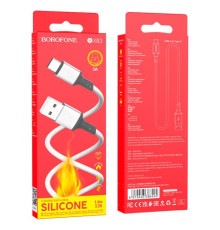 Кабель BOROFONE BX83 Famous silicone charging for Type-C 3A/1m білий mag-6974443386424137647