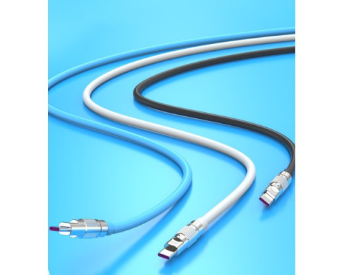 Кабель XO NB227 OD6.0 silicone TPE zinc alloy TYPE-C 6A/1,2M Чорний mag-692068083329057216