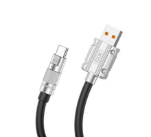 Кабель XO NB227 OD6.0 silicone TPE zinc alloy TYPE-C 6A/1,2M Чорний mag-692068083329057216