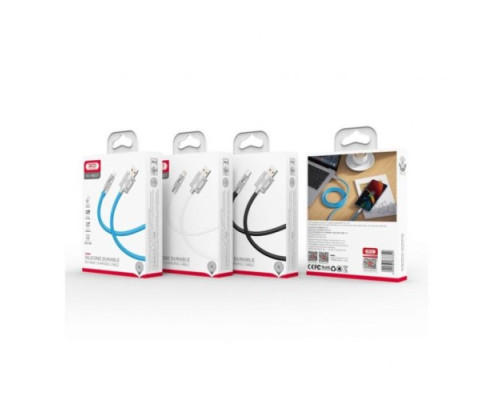 Кабель XO NB227 OD6.0 silicone TPE zinc alloy TYPE-C 6A/1,2M Чорний mag-692068083329057216