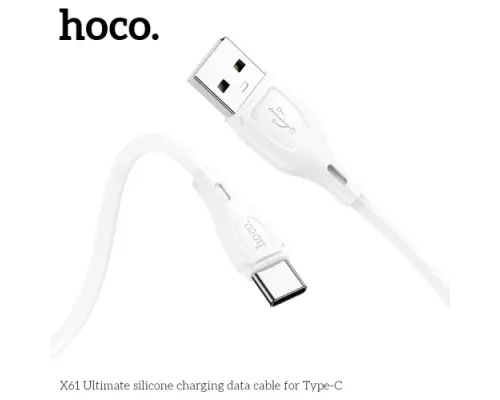 Кабель HOCO X61 Ultimate Silicone for Type-C 2,4A/1m White mag-6931474747853143980