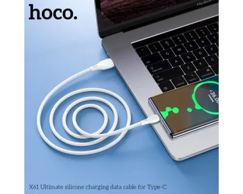 Кабель HOCO X61 Ultimate Silicone for Type-C 2,4A/1m White mag-6931474747853143980