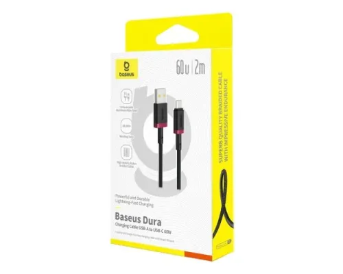USB кабель Baseus Dura Series USB to Type-C 60W 2m Black-red P10377802U01-03 mag-6932172669898152084
