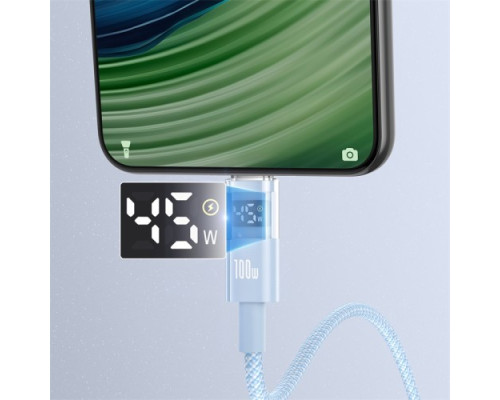 USB кабель Baseus Display 2 Fast Charging Data Cable USB to Type-C 100W 1m Blue P10382701311-00 mag-6932172682170135361