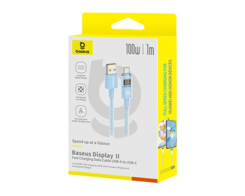 USB кабель Baseus Display 2 Fast Charging Data Cable USB to Type-C 100W 1m Blue P10382701311-00 mag-6932172682170135361